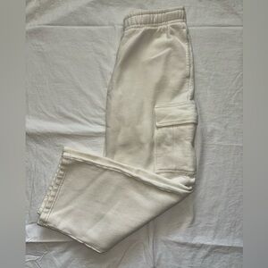 TNA cargo sweatpants in whisper white